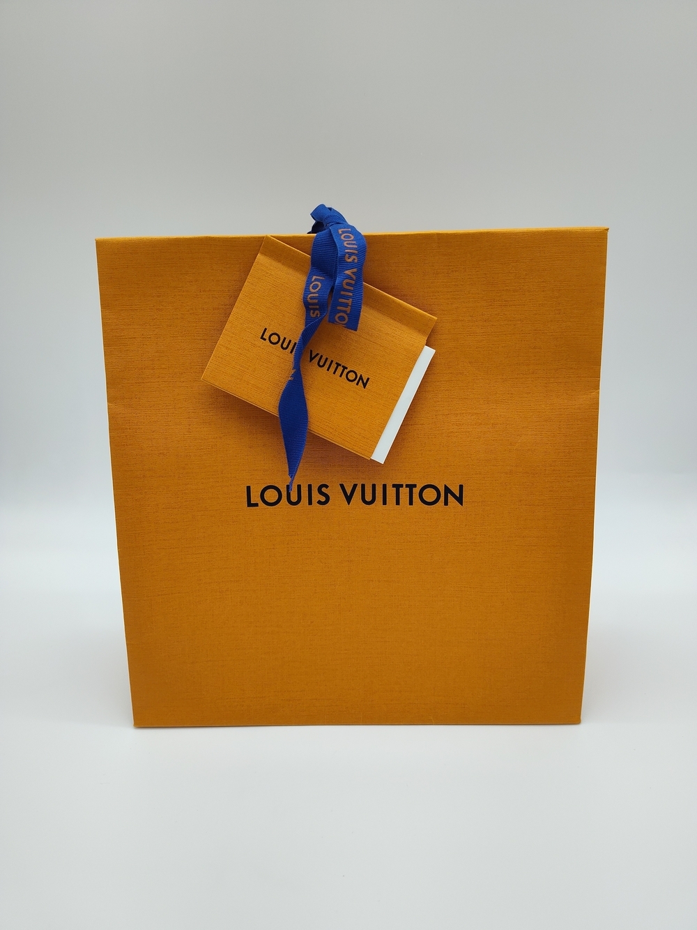 LOUIS VUITTON Fold Over Shopping Bag Booklet Blue Ribbon Boutique Packaging EUC